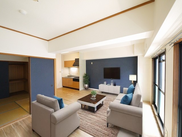 居室・リビング　CGで家具等を配置したもので家具等は含まれません