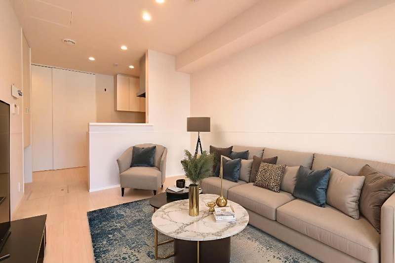 居室・リビング　ＣＧ画像の為実際は家具・家電の設置無し。