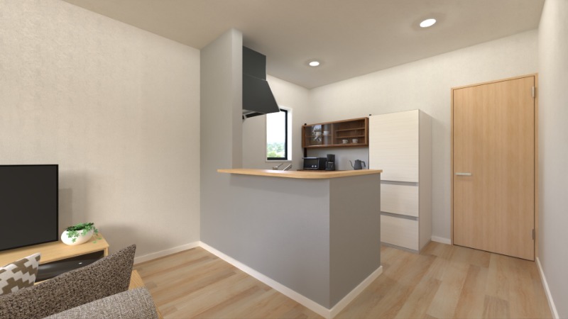 キッチン　３口コンロ付きのシステムキッチン☆（イメージ）