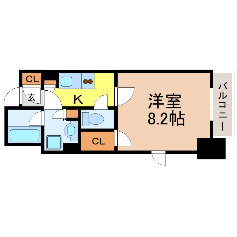 地下鉄東山線 亀島駅 徒歩5分 15階建 築5年の間取り写真