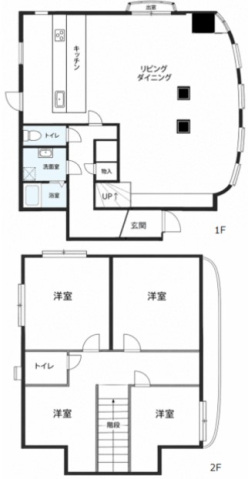京急逗子線 逗子・葉山駅 バス乗車時間：20分 最寄りバス停で下車 徒歩8分 2階建 築43年の間取り写真