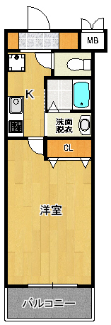 【北九州市小倉北区竪町のマンションの間取り】