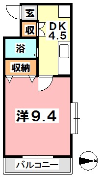 倉敷市田ノ上新町のマンションの間取り