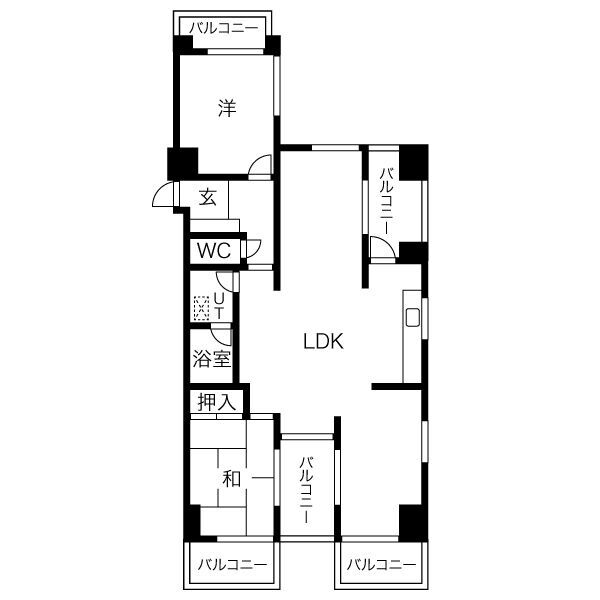 三旺マンション鶴舞の間取り