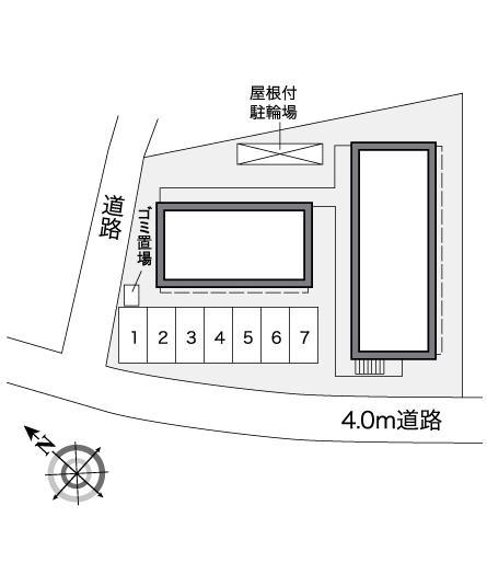 【鹿児島市南新町のアパートの駐車場】