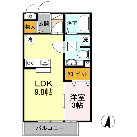 Ｃｏｍｏｄｏ　Ｇｉｏｎｅ　A棟の間取り