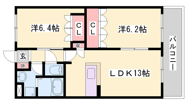 Ｌｅ　Ｃｌａｉｒｅ　Ｆの間取り