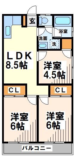 調布市飛田給のマンションの間取り