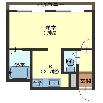 函館市亀田町のアパートの間取り