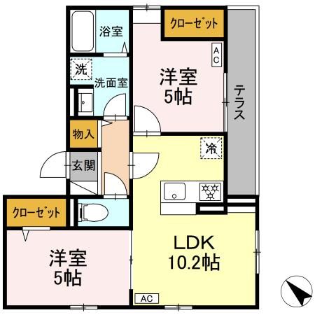 【町田市中町のアパートの間取り】