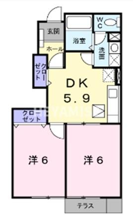 諫早市小川町のアパートの間取り