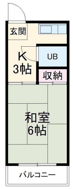 岐阜市洞のアパートの間取り