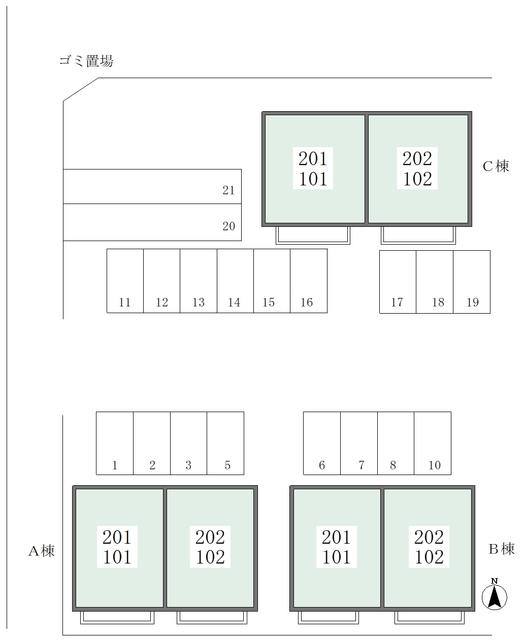 【ロイヤルパークＢの駐車場】