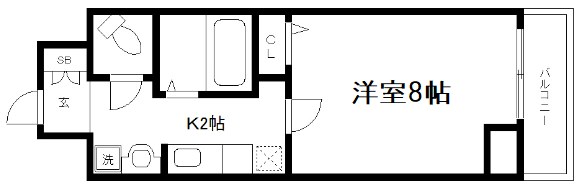 京都市下京区西七条比輪田町のマンションの間取り