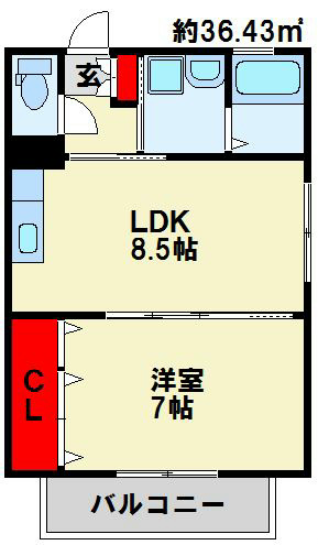 トレゾア湯川新町　A棟の間取り