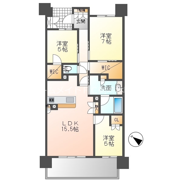 【知立市栄のマンションの間取り】