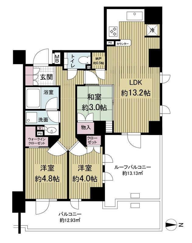 【新宿区下落合のマンションの間取り】