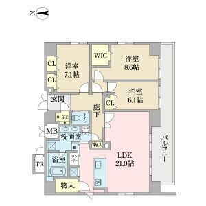 名古屋市千種区池下のマンションの間取り