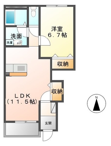 那珂市菅谷のアパートの間取り