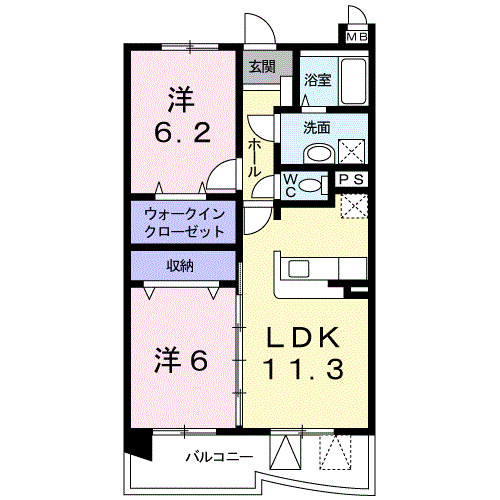 アベニール三鷹Rの間取り