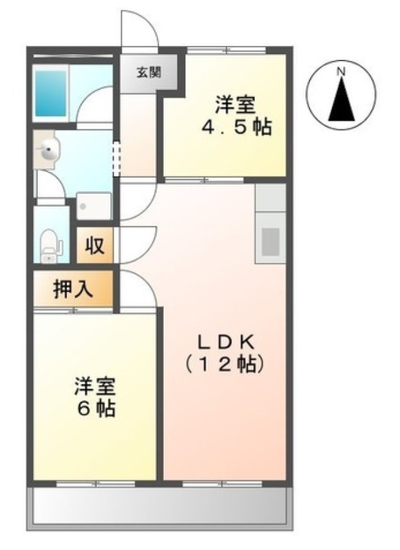 浜松市浜名区細江町気賀のアパートの間取り