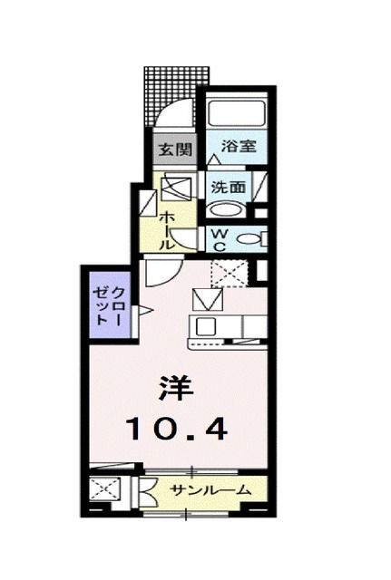 東温市見奈良のアパートの間取り