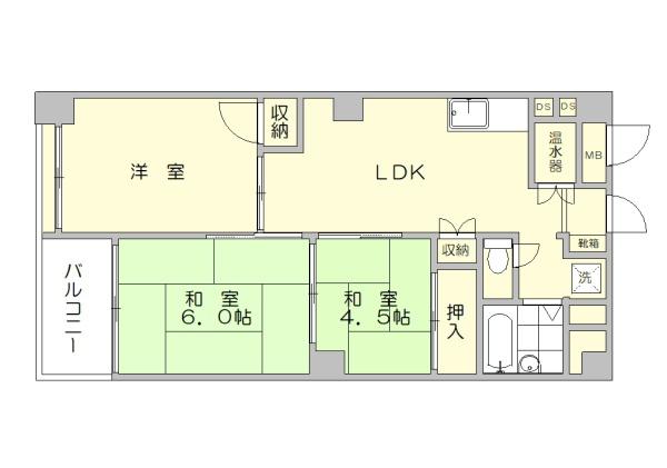 東カン第2キャステールの間取り