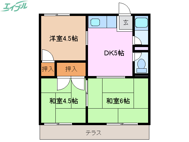 生桑台ハイツの間取り