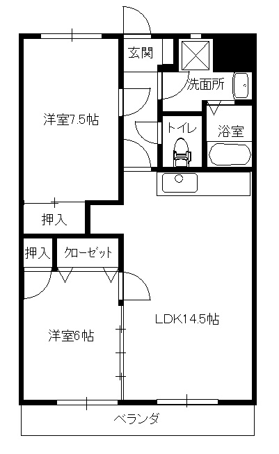 Ｍハイツ朝倉の間取り