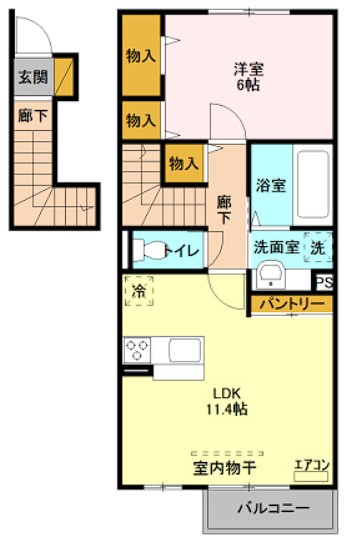 さいたま市北区日進町のアパートの間取り