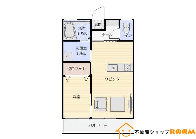 筑後市大字久富のアパートの間取り