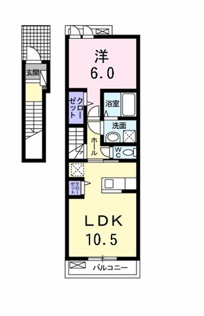 岐阜市東中島のアパートの間取り