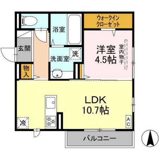 安芸郡坂町坂西のアパートの間取り