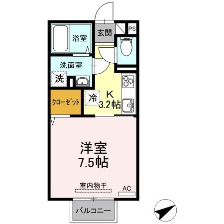 【カレッジタウン　C・D棟　D棟の間取り】