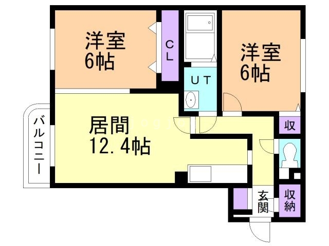 江別市大麻元町のマンションの間取り