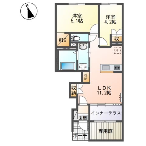 小田原市久野のアパートの間取り