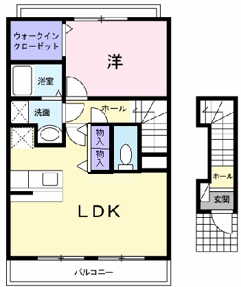 防府市新橋町のアパートの間取り