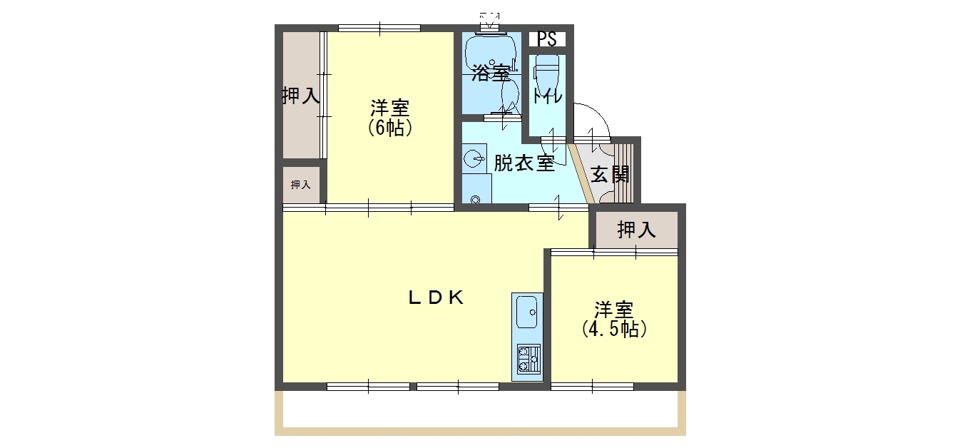 Skycrestながい2号棟の間取り