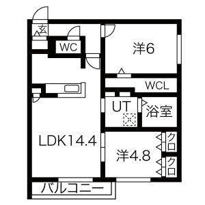 千歳市新富のマンションの間取り