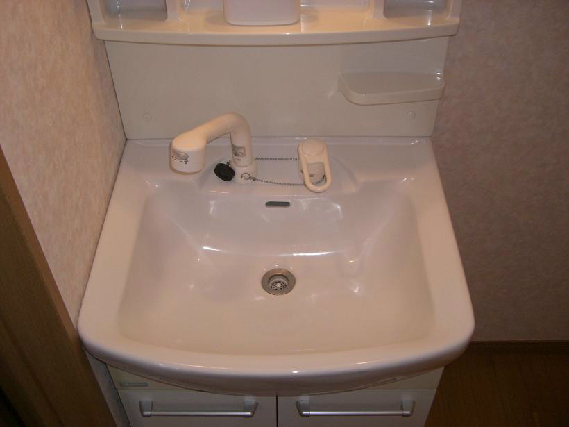 洗面設備　シャンプードレッサータイプの独立洗面台。別部屋参考写真。