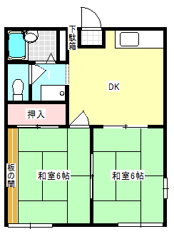 2DK Apartment in Aoi-ku, Shizuoka, Shizuoka — photo 2 of 3