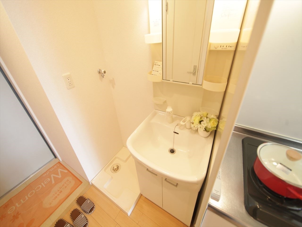 洗面設備　独立洗面台（シャンプードレッサー付）収納スペース有