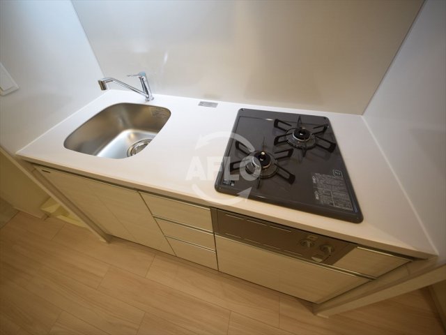 キッチン　コンフォリア北堀江一丁目　ガス二口でお料理楽々