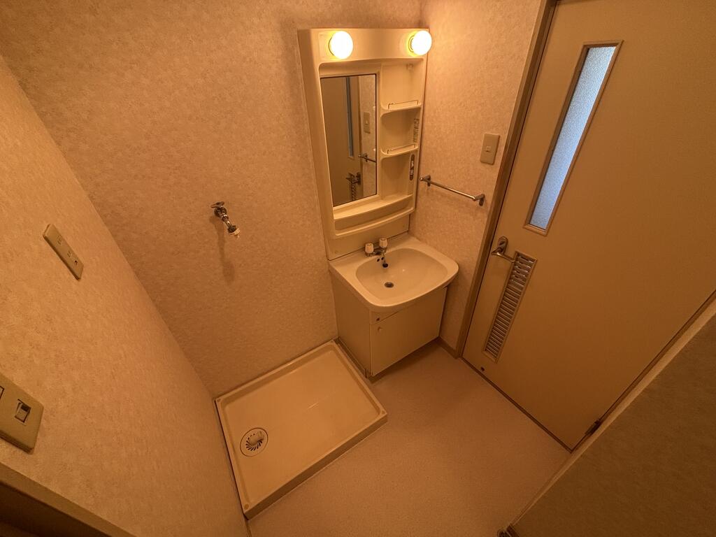 洗面設備　洗面台と洗濯機置場