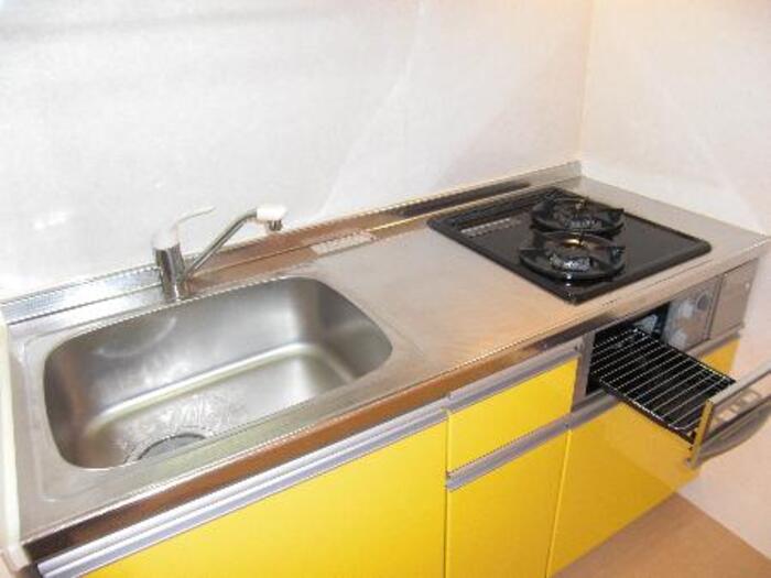 キッチン　2口ガスコンロ付システムキッチン