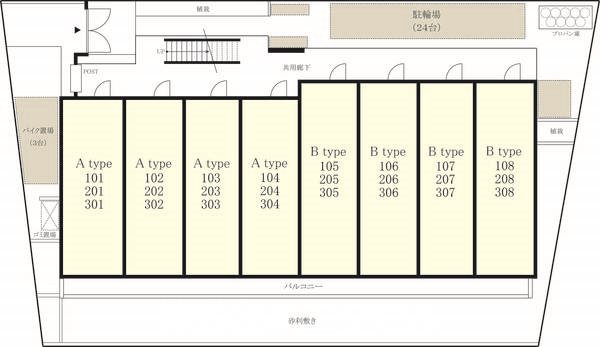 駐車場　敷地内駐車場の配置図です。