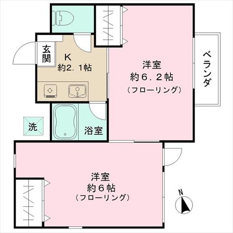 ＪＲ中央線 荻窪駅 徒歩14分 2階建 築24年の間取り写真