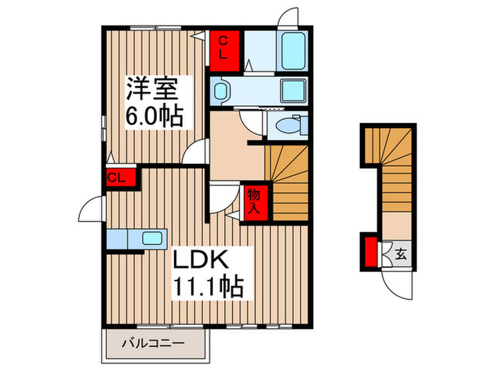 ベルフレ-ジュAの間取り写真