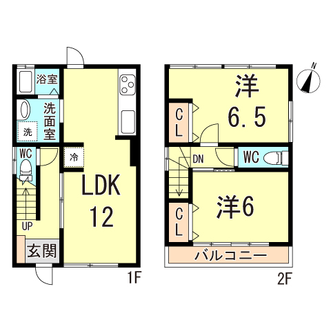 高羽町3丁目貸家Aの間取り写真