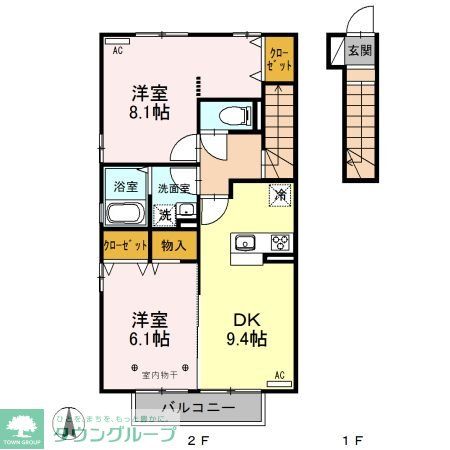 セジュールラソワ Aの間取り写真